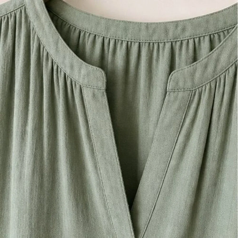 Charcoal Button Blouse